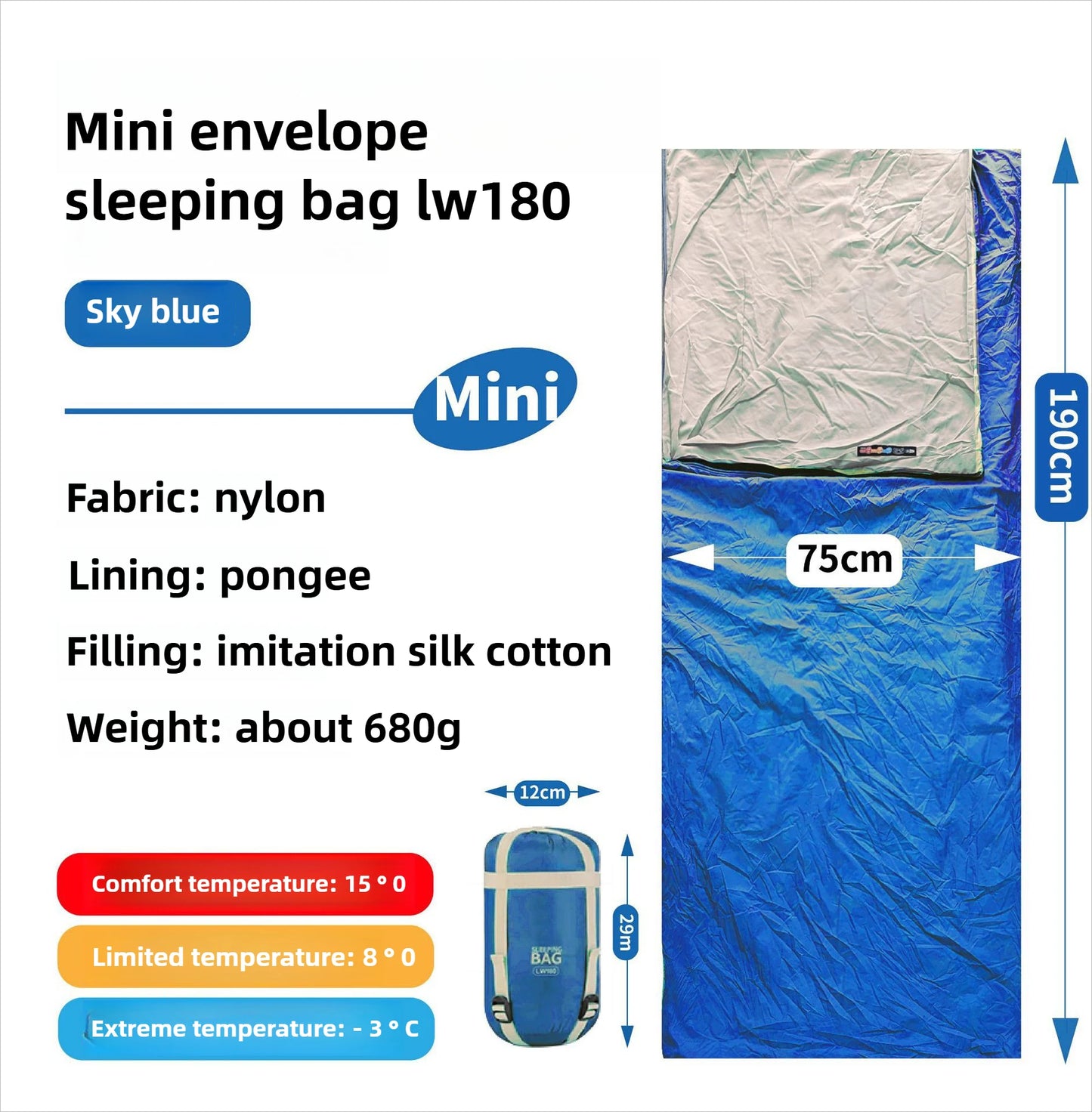 Mini Adult Sleeping Bag Travel Mountaineering Outdoor Camping Down Cotton Dirty Sleeping Bag Machine Washable Splicing