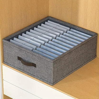 Foldable Storage Organizer 24 Compartments Portable Box for Clothes Accessories Closet Drawer Organization Gray Fabric