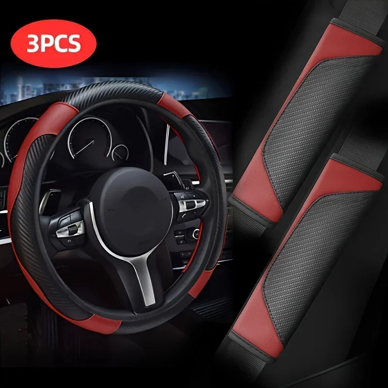 Auto Steering Cover - Sport-Inspired Design, Anti-Slip, Suitable for Car Interior, Styling Accessory