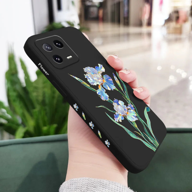 Messenger Flower Phone Case For Xiaomi 17 Mi 15 15T 14 14T 13 13T 12 12X 12T 12S 11 11T 10 10T 9 9T Pro Max  Lite Liquid Silicon