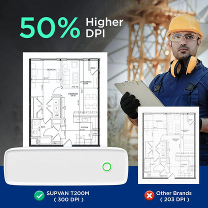 Portable Small Wireless Printer, Supports 8.5" x 11" US Letter and A4 Thermal Paper, Compatible with iOS Android and Laptops