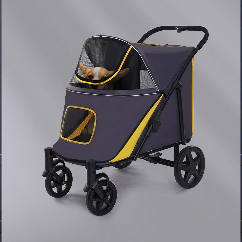 Manufacturing Large Foldable Cat Strollers, Popular Luxury Pet Dog Strollers for Travel