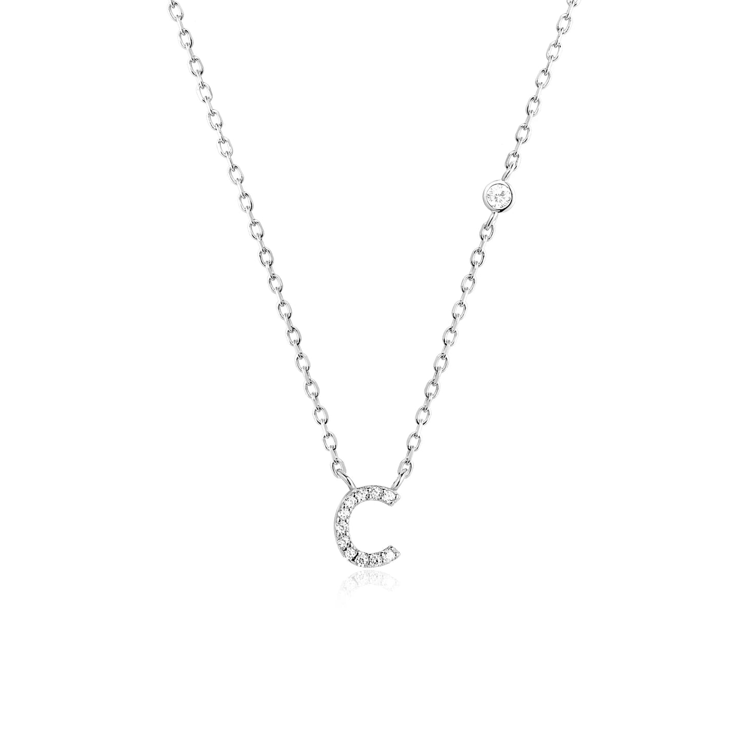 VEWANT New 925 Sterling Silver Monogram Initial Letter A M Pendant Long Chain Necklace Crystal Fine Jewelry Luxury Fine Jewelry