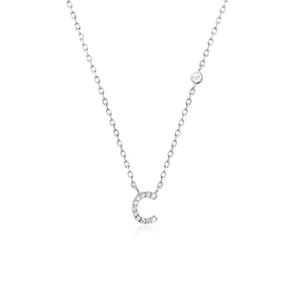 VEWANT New 925 Sterling Silver Monogram Initial Letter A M Pendant Long Chain Necklace Crystal Fine Jewelry Luxury Fine Jewelry