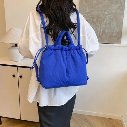 Backpack Women 2025 Fashion Simple Soft Solid Shoulder Bags Handbag Office Lady Girls Backpack