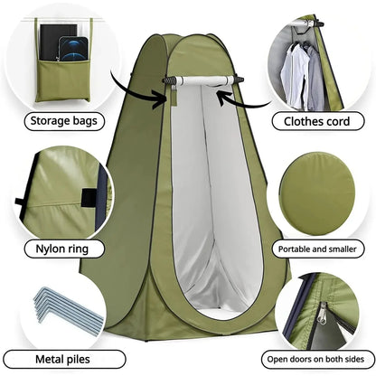 Outdoor bathing tent, portable camping toilet tent, changing tent, shower tent, dressing shelter, fishing tent, thermal tent