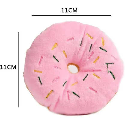 Puppy Chewing Toys Soft Dog Donuts Plush Pet Dog Squeaker Sound Toys for Small Medium Dog Pet Interactive Toys Dog Supplies