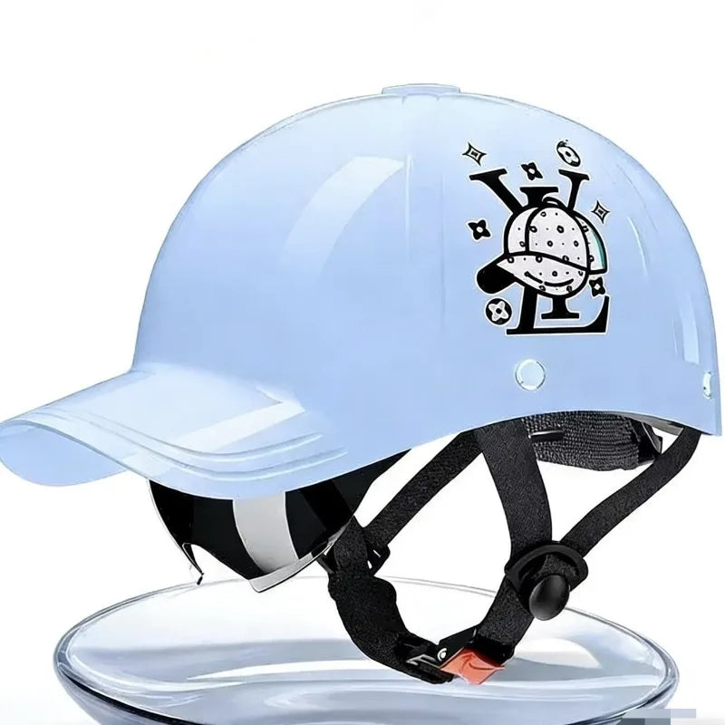 New motorcycle helmet sunshade, electric bicycle riding motorcycle breathable retro hard duckbill cap semi helmet fashionable