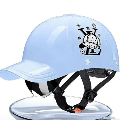 New motorcycle helmet sunshade, electric bicycle riding motorcycle breathable retro hard duckbill cap semi helmet fashionable