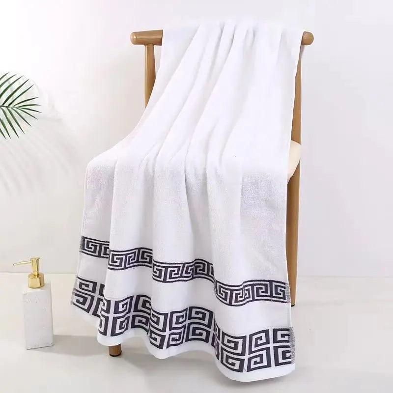 Large 140x70cm Bath Towels Cotton Thick Shower Towel Cover Embroidered Gift Sport Colors - Blue White Brown Black Green Grey