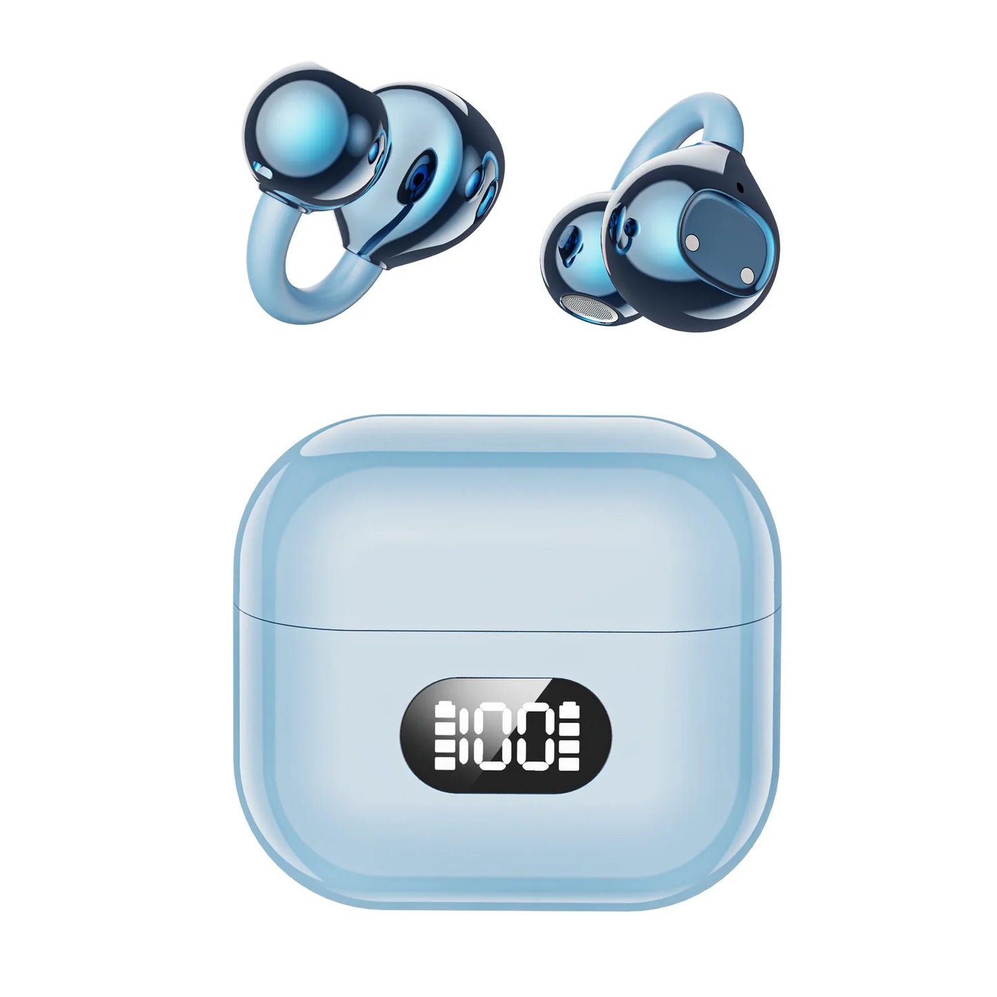 Ear Clip Style Open Ear Earbuds Wireless Bluetooth Stereo Audio Clear HD Calls Touch Controlled Portable Headphones for Sports
