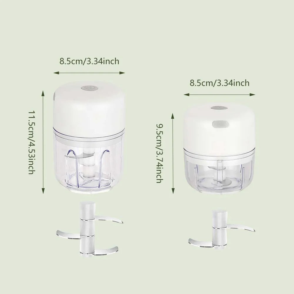 100ML/250ML Electric Garlic Chopper, Portable Food Processor, Rechargeable Vegetable Chopper Blender for Nuts Chili Onion