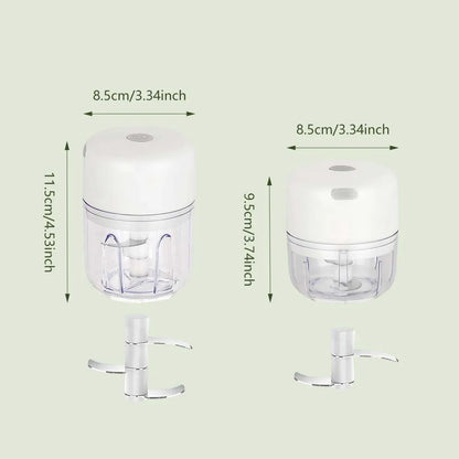 100ML/250ML Electric Garlic Chopper, Portable Food Processor, Rechargeable Vegetable Chopper Blender for Nuts Chili Onion