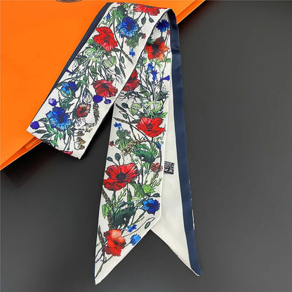 2024 New Luxury Brand Scarf Tarot Women Scarf Bag Hair Skinny Silk Scarves Design Foulard Neckerchief Headband For Ladies