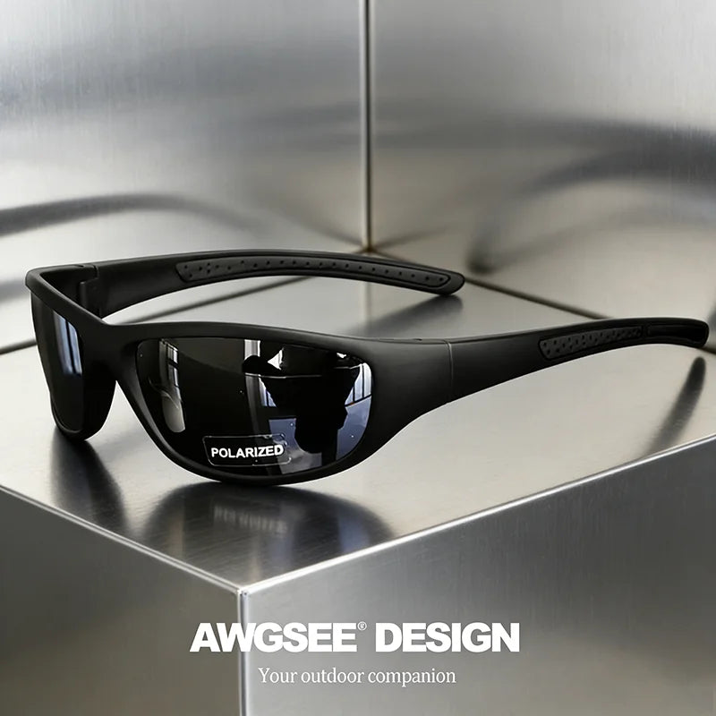 Polarized Sports Sunglasses for Men Women Running Fishing TAC Lens Anti Glare Soft Silicone Non-Slip Temple Outdoor Eyewear UV