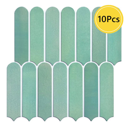 1/10pcs 3D Fish Scale Tile Sticker, Self-adhesive 3D Green Tile Backsplash for Kitchen Bathroom, Water Mold Resistant, 30x30cm