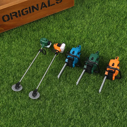 Dollhouse Chain Saw Lawn Mower Model Simulation Repair Tool Saw 1:12 Dolls Houses Miniature Furniture Garden Tools Accessories