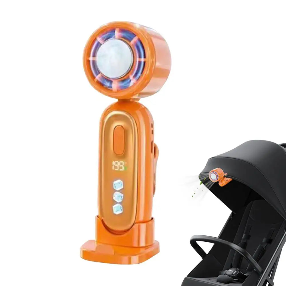 Portable Handheld Fan 199 Speed Cooling LED Display Mini Battery Operated Hand Held Fan For Travel Summer Camping Hiking Fishing