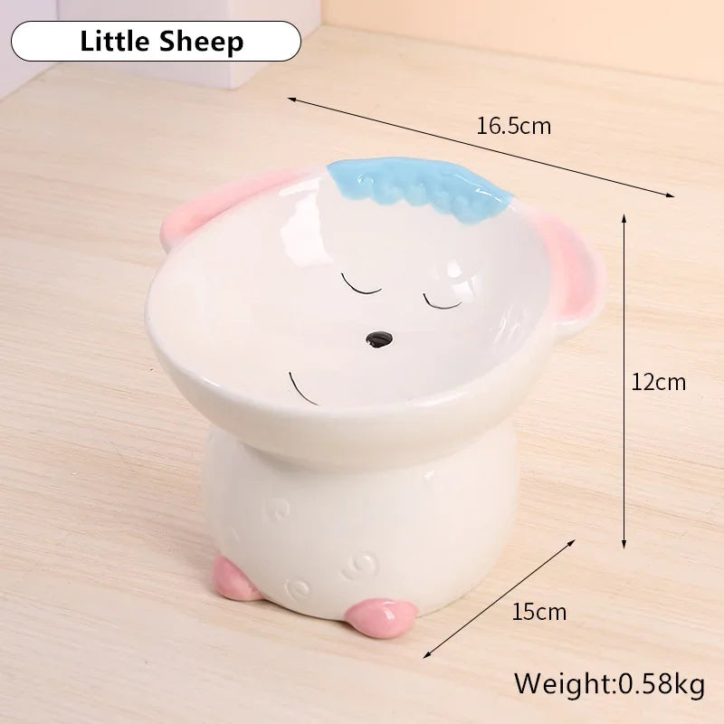 New Cartoon Ceramic Cat Bowl Creative Cute Puppy Dog Feeder Pet Feeding and Water Eatting Bowl Drinker Porcelain Pet Supplies