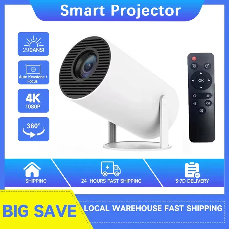 2026 New Projector 4K Android 11 Wifi6 290ANSI Allwinner H713 BT5.0 1080P 1280*720P Cinema Outdoor Portable Projetors ﻿
