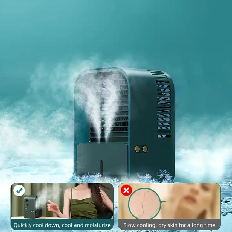 Portable Fan  Air Conditioning Mini Rechargeable USB Fan Desktop Spray Humidifier Home  Air Cooler For Room