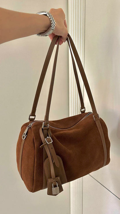2025 Blogger Hot Boston Pillow Bags Women Genuine Leather Shoulder Tote Bag Large Capacity Soft Pillow Design Commute Daily Bags