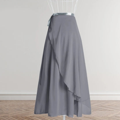 Women Ballet Dance Skirt Asymmetric Long Dance Skirt Wrap Skirt with Tie Waist Skate Over Scarf Skirt Dancewear