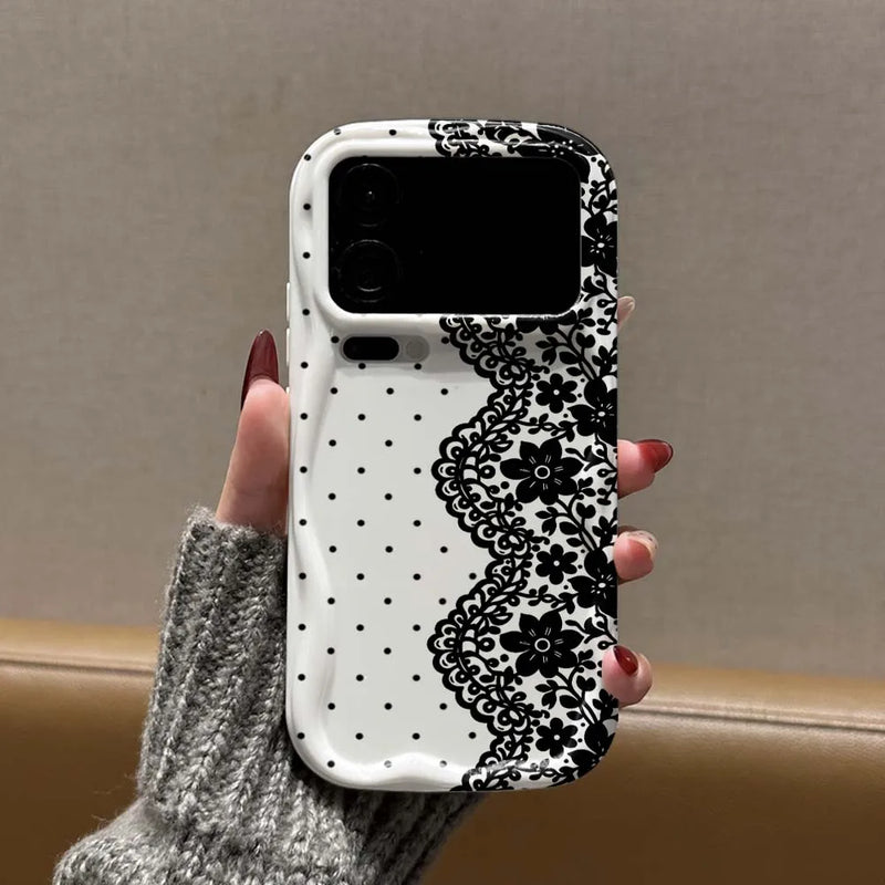 Luxurious Polka Dot Lace Print Phone Case For Xiaomi Mi 17 15 15T 14 14T 13 13T 12 12T 11 Pro Max Ultra Lite Soft Wave Oil Cover