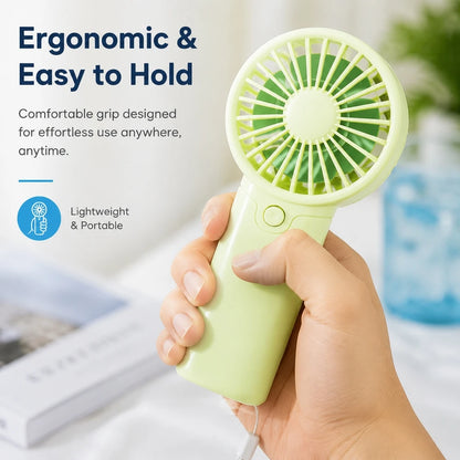 Latest Portable Fan Compact Handheld Fan - Portable, Battery-Powered Personal Cooling Device for Travel & Outdoor Use No Battery