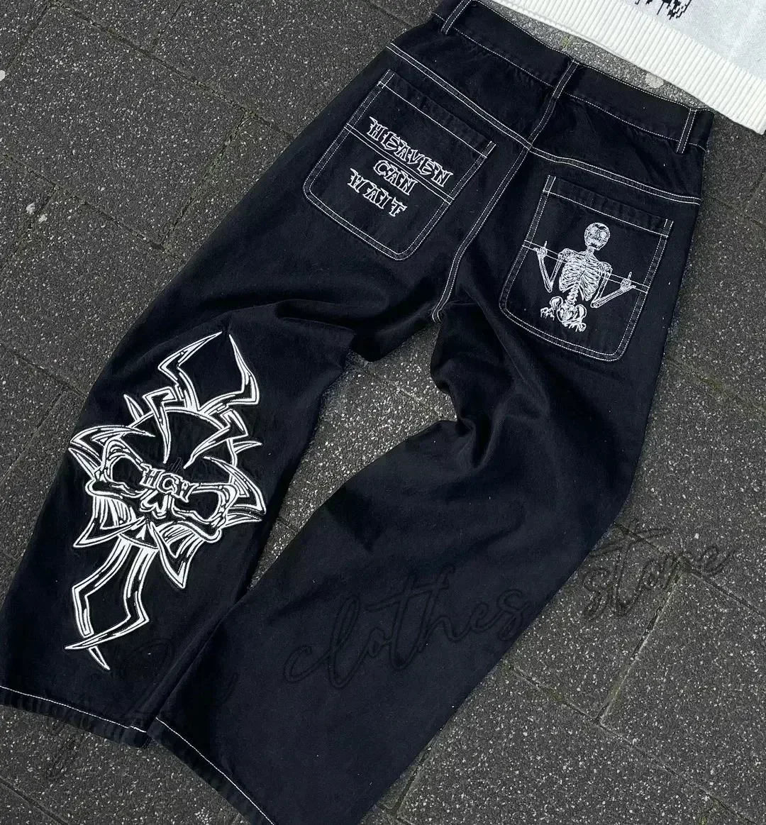 Street Y2K New Fashion Trend Clearance Spot Special Straight Jeans Women Harajuku Hip Hop Oversized Wide-leg Pants Unisex Jeans