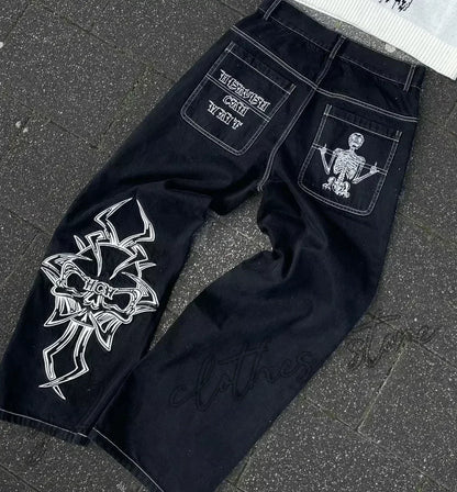 Street Y2K New Fashion Trend Clearance Spot Special Straight Jeans Women Harajuku Hip Hop Oversized Wide-leg Pants Unisex Jeans