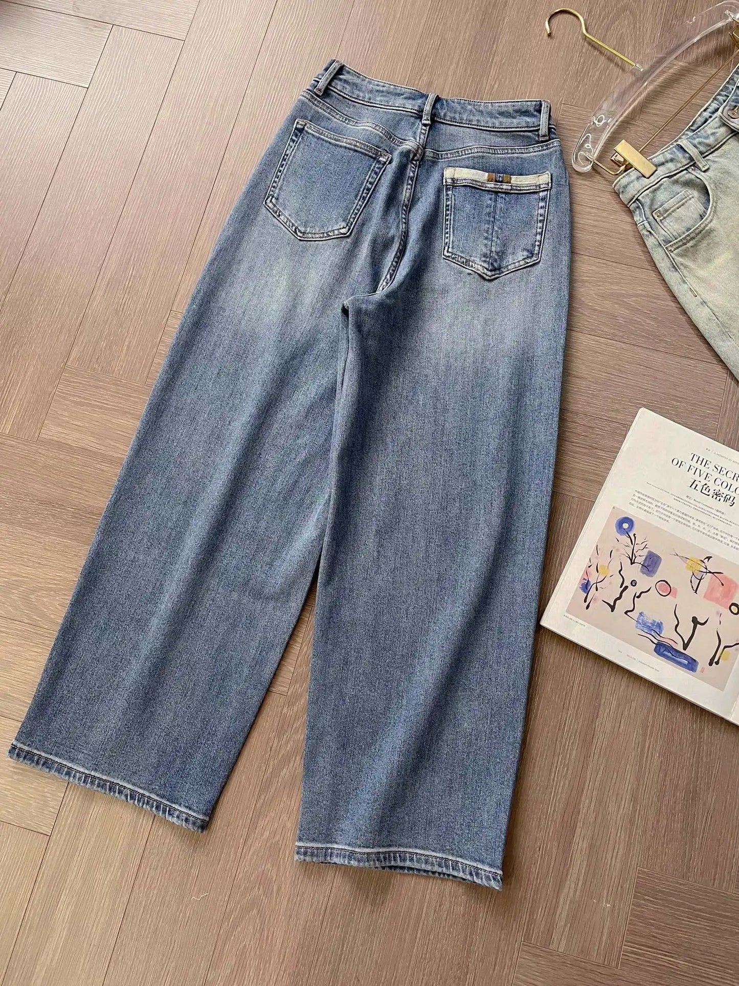 25 Summer New Women's Casual Cotton Denim Wide Leg Pants