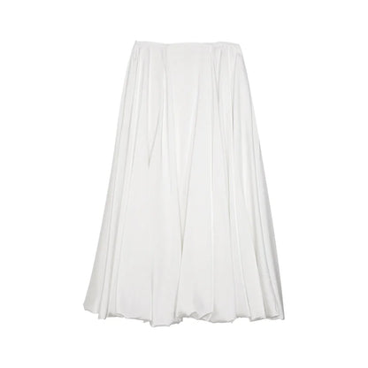 Balloon Skirt Long Women Satin Vintage Loose High Waist A-line Maxi Bubble Skirt Office Lady Elegant Female Y2K Streetwear