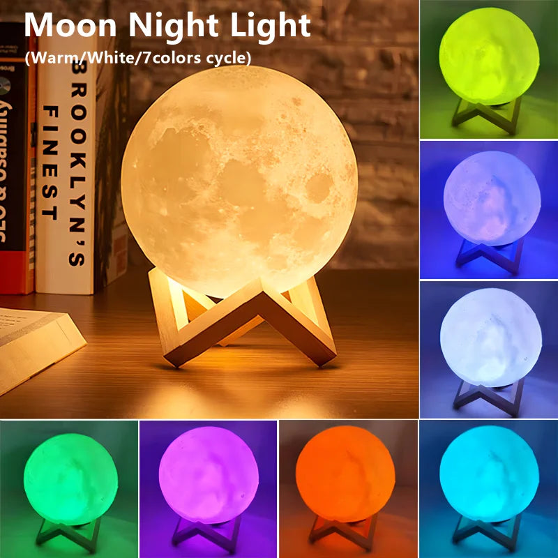 LED-Buchlampe mit Mondlicht und Galaxienlicht, Mond-Nachtlicht, Geschenkidee für Mädchen und Jungen zum Kindergeburtstag, Schlafzimmerdekoration, Innenbeleuchtung