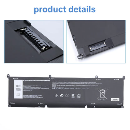 69KF2 86WH Battery for DELL XPS 15 9500 9510 9520 9530 Precision 5550 5560 G15 5511 5520 5515 5521 G7 15 7500 P91F P87F