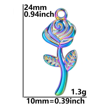 Color Brief Fashion Sense Of Design Pendant Mushroom Chain Heart-Shaped Feather Plant Rose  Marine Dolphin Pendants Diy Jewelry