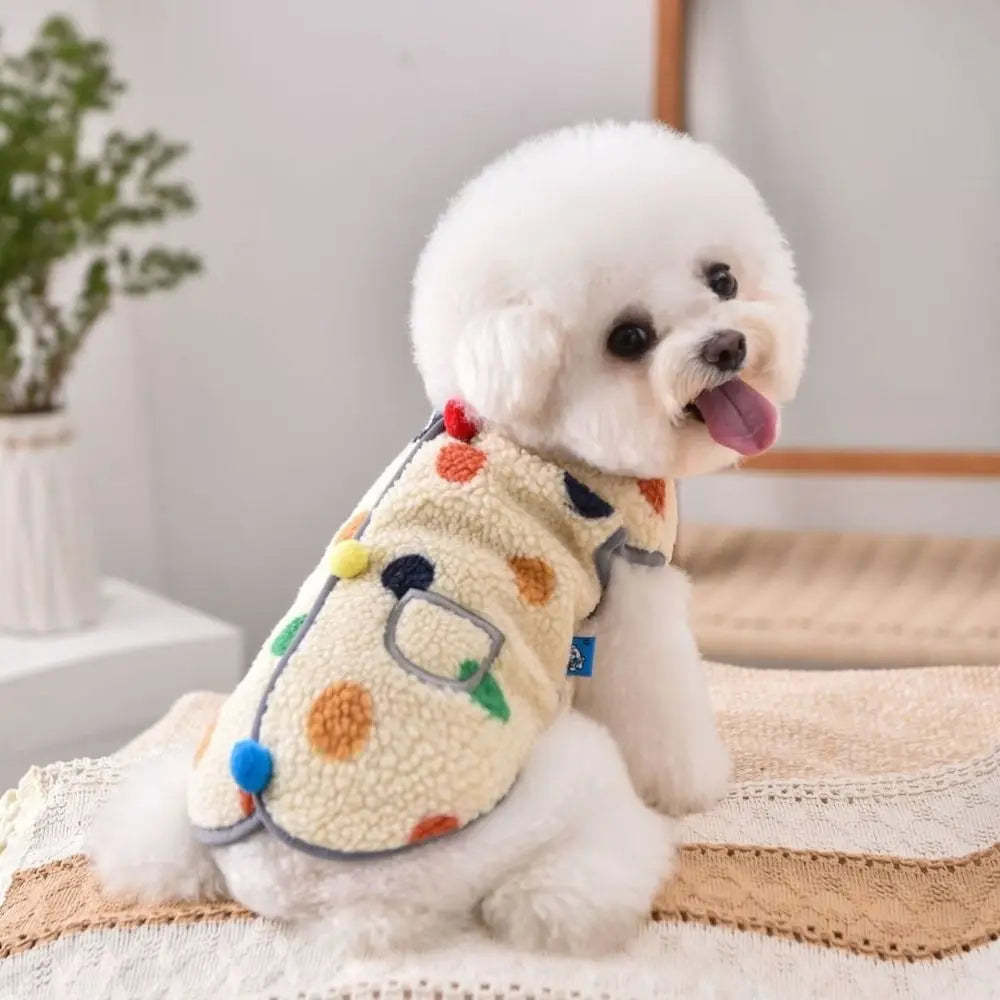 Pet Clothing Warm Dog Hoodie Fleece Sleeveless Pet Vest Pocket Design Soft Dog Coats Autumn Winter