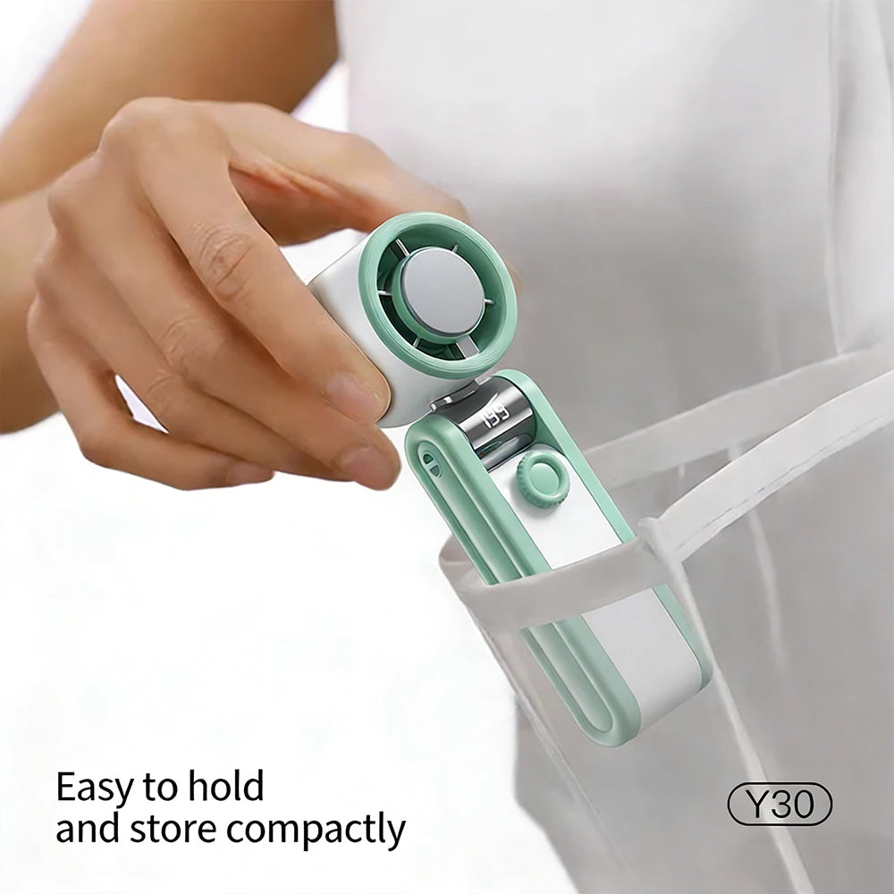 Portable Mini Handheld Fan High-speed with 199 Sppeds USB Rechargeable Silent Fan Foldable Mini Handheld Neck Hanging Small Fan