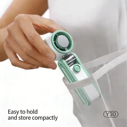 Portable Mini Handheld Fan High-speed with 199 Sppeds USB Rechargeable Silent Fan Foldable Mini Handheld Neck Hanging Small Fan