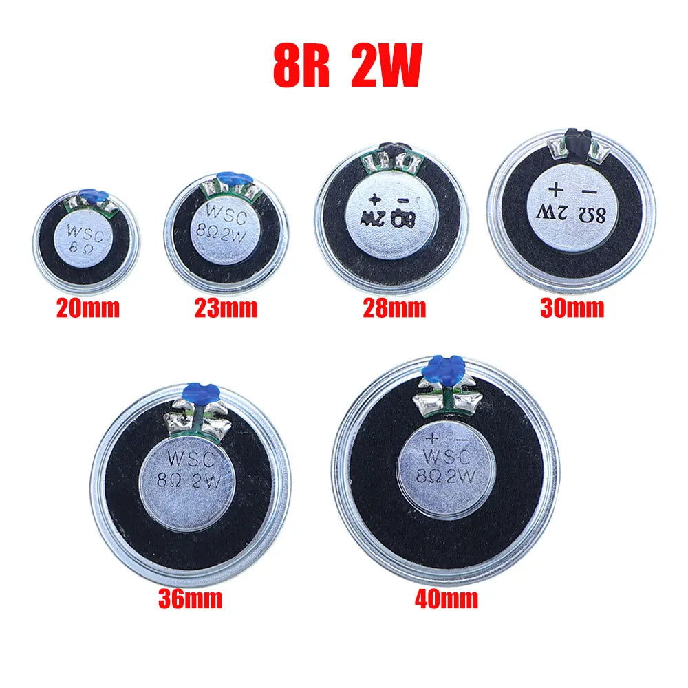 2PCS 8R 32R 0.5W 1W 2W Mini Speaker 8 Ohm 32 Ohm Loud Speaker Diameter 20mm 23mm 26mm 28mm 30mm 32mm 36mm 40mm 45mm Loudspeaker