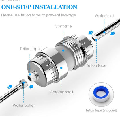 15-20 Grade Filter Element Water Purification Household Water Purifier Shower Filter Set Bathing To Remove Residual Chlorine