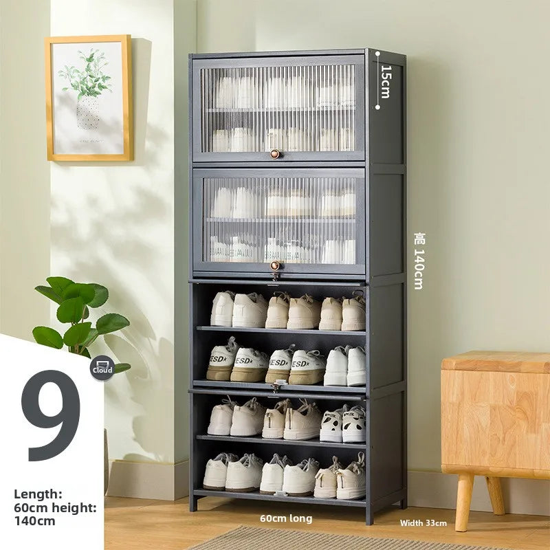 Shoe cabinet multi-layer storage rack household simple door entry balcony indoor large-capacity dust-proof shoe rack