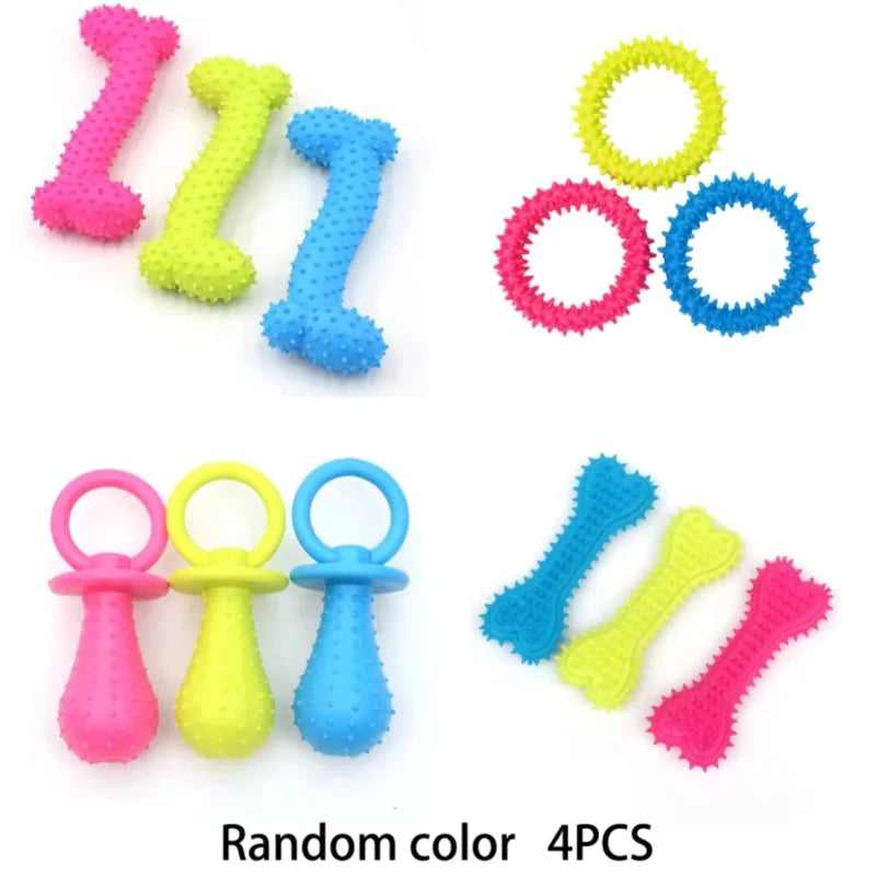 Durable Non Toxic Rubber Small Dog Toys Cute Appearance Biteproof Puppy Teething Chew Toys Interactive Training Play Pet Supplie