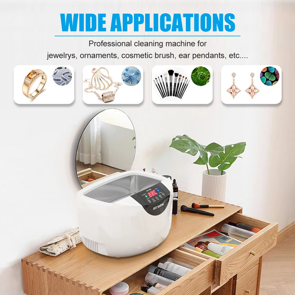 GTSONIC VGT-6250 Digital Ultrasonic Cleaner 2500ML for Fruits Vegetables Home Kitchen Ultrasonic Baths