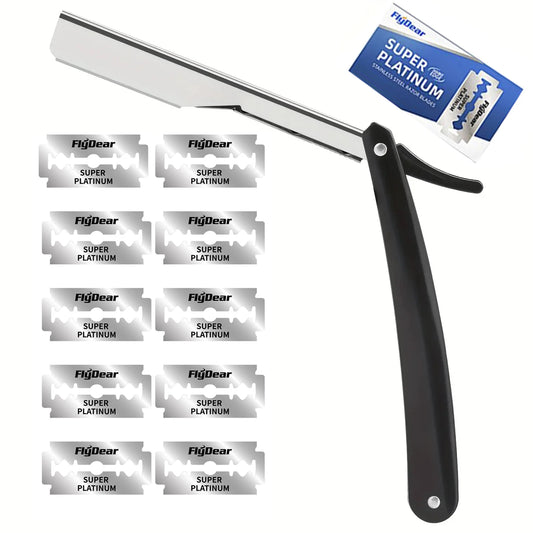 Manual Shaver for Men Barbershop Razor Stainless Steel Shank Is Easy To Use Safety Razor 1Pcs Shaving Razor with Blades