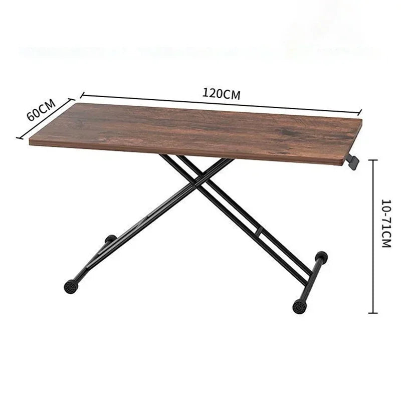 Multifunctional Movable Folding Dining Table Metal Table Legs Small Coffee Tables Dual Storage Extendable Modern Home Furniture