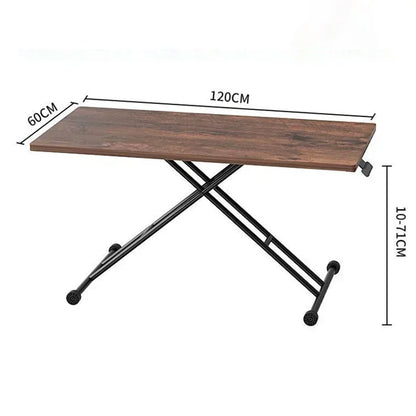 Multifunctional Movable Folding Dining Table Metal Table Legs Small Coffee Tables Dual Storage Extendable Modern Home Furniture