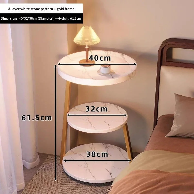 Coffee Table Vintage Multi Tier Small Round Side Table Bedside Nightstand Creative Designer Living Room Coffee Table Bedroom