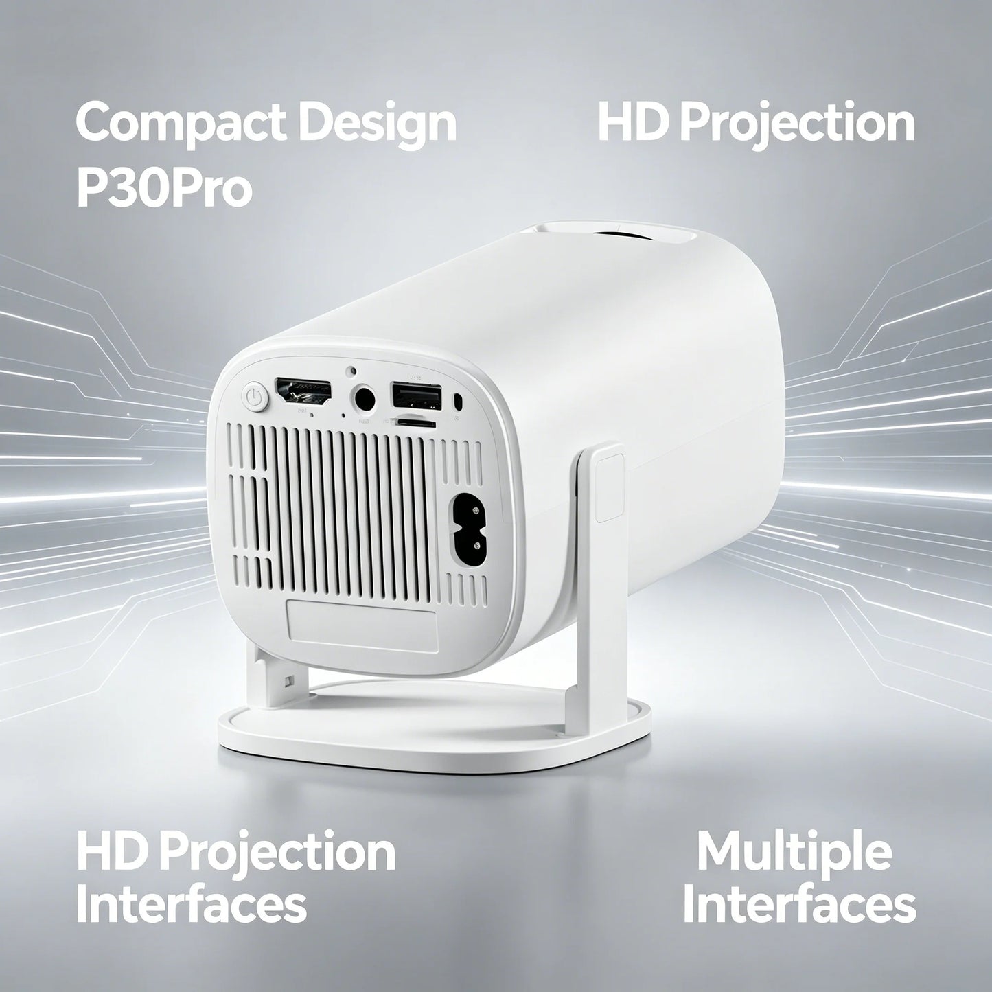 P30PRO Home Theater Projector Android 11 WIFI 6 Native 720P With Speakers Portable Cinema Outdoor Projector