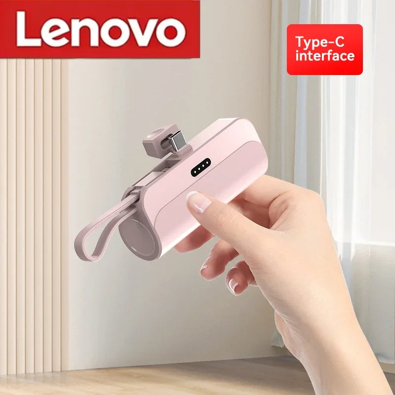 Lenovo 500000mAh Ultra Slim Power Bank Super Fast Charging Large Capacity Portable External Battery USB C For Android iPhone